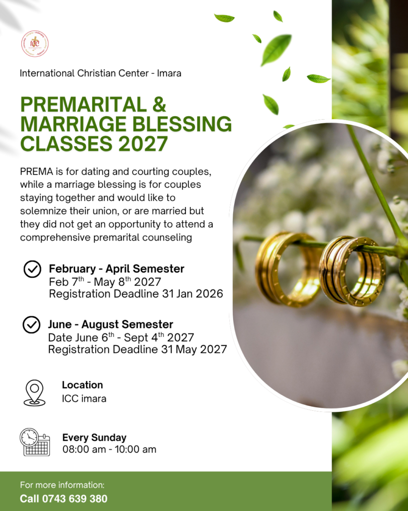 PREMARITAL & MARRIAGE BLESSING CLASSES 2027